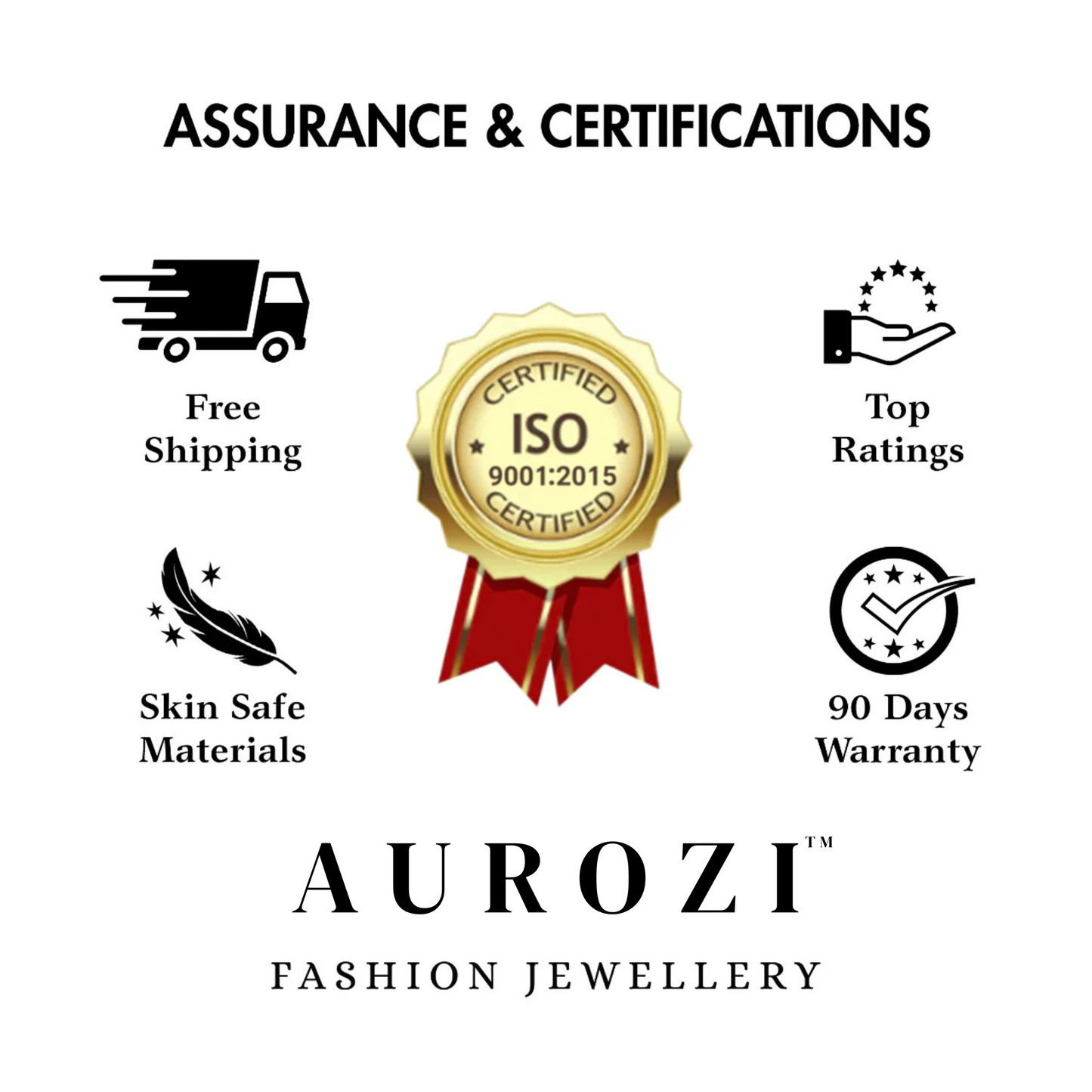 AUROZI Anti-Tarnish Crystal Necklace Set With Earrings