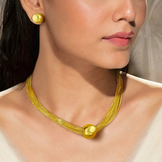 AUROZI Anti-Tarnish Multilayer Necklace Set With Earrings